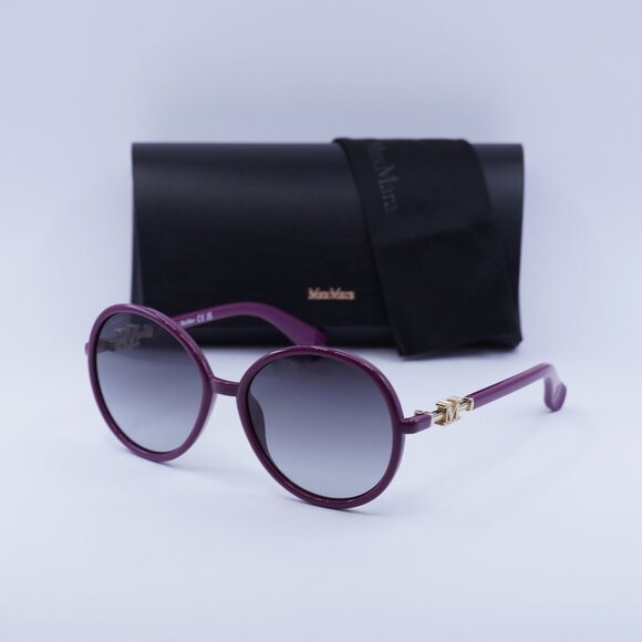 MaxMara EMME15 MM0065 75B Round Sunglasses - Fuxia/Smoke Gradient - Picture 1 of 11